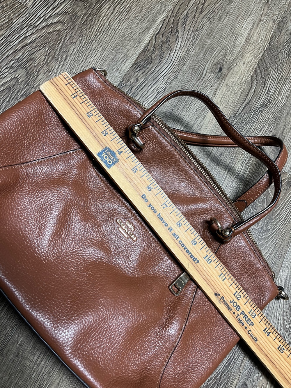 Coach Brown Pebbled Leather Shoulder Bag - Picture 3 of 6